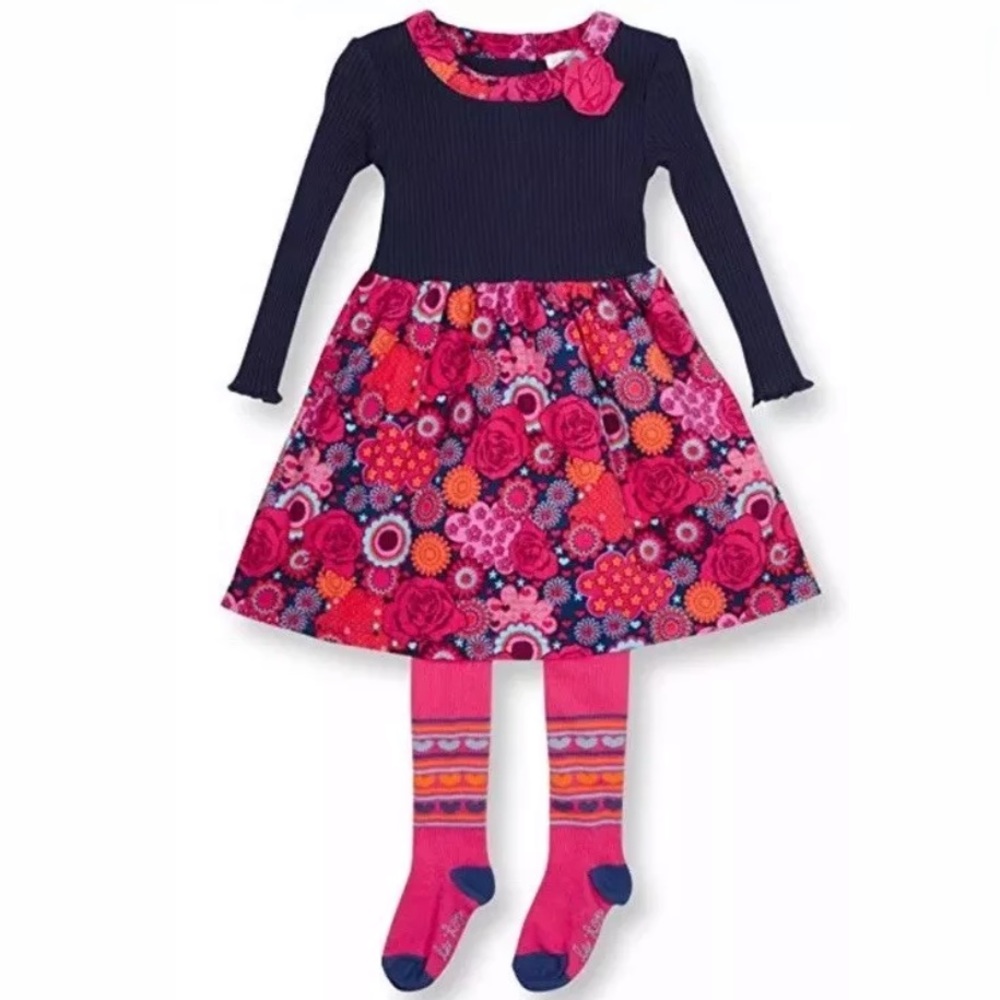 NWT LITTLE GIRLS LE TOP DRESS W/TIGHTS! SZ 2T